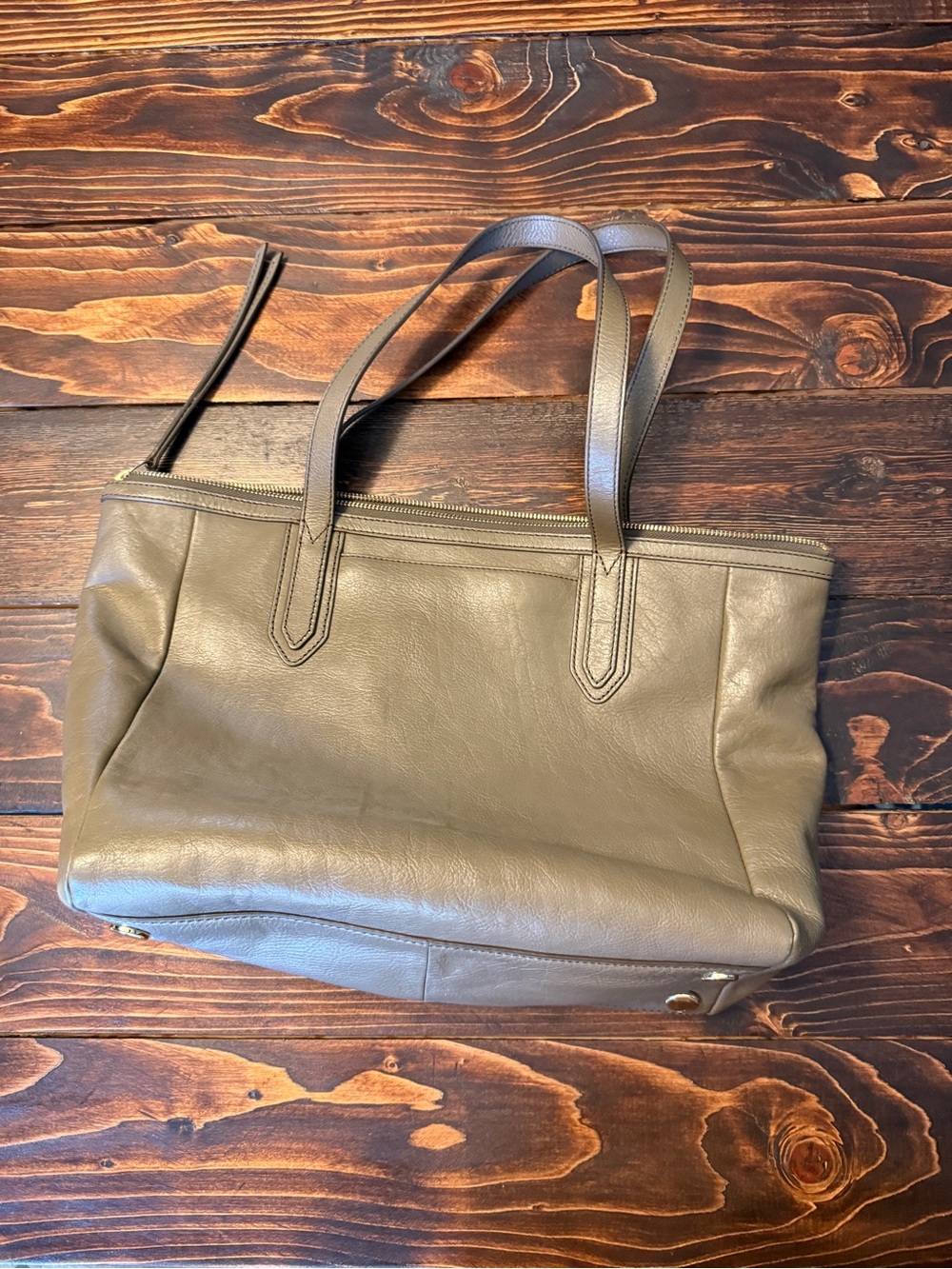 Fossil Sydney Taupe Leather Shopper Tote Shoulder Bag Large With Dust Bag - Picture 3 of 9